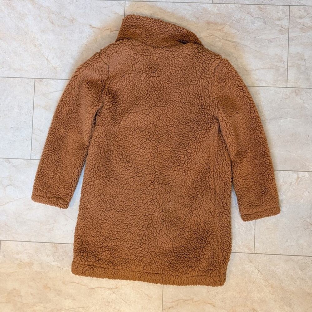 Love Tree Faux Fur Teddy Bear Coat caramel-brown oversized women's small S - Picture 2 of 6